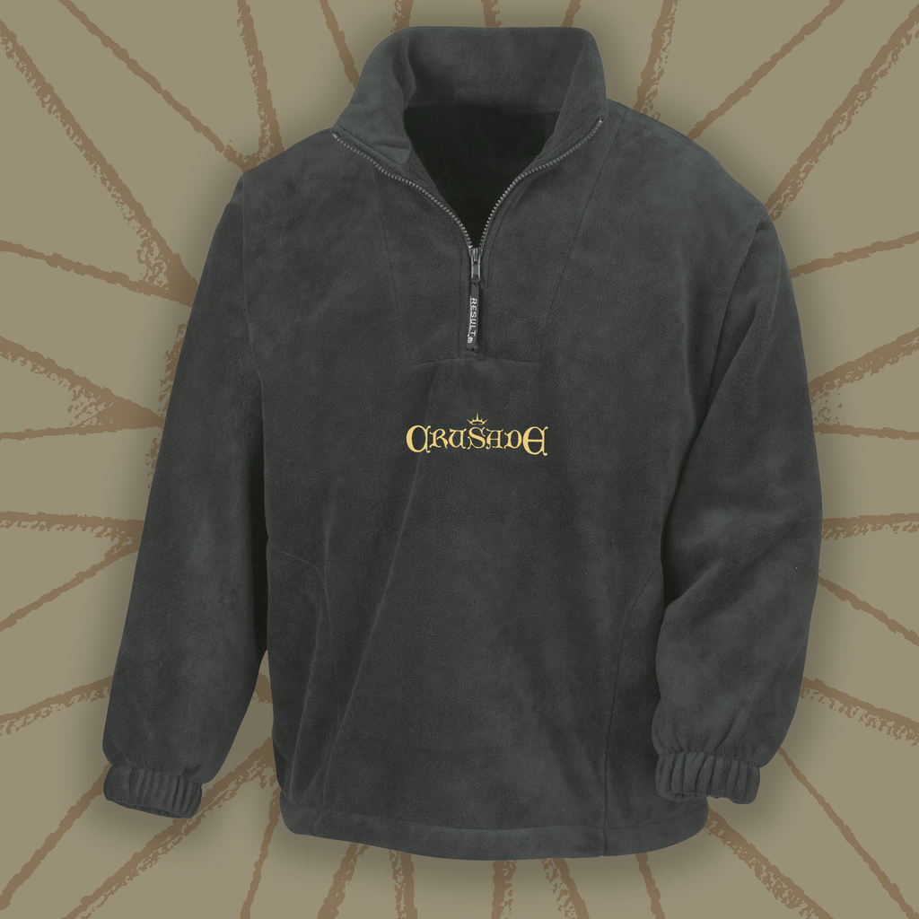 Sudadera polar con cremallera de un cuarto y logotipo del Rey Sol