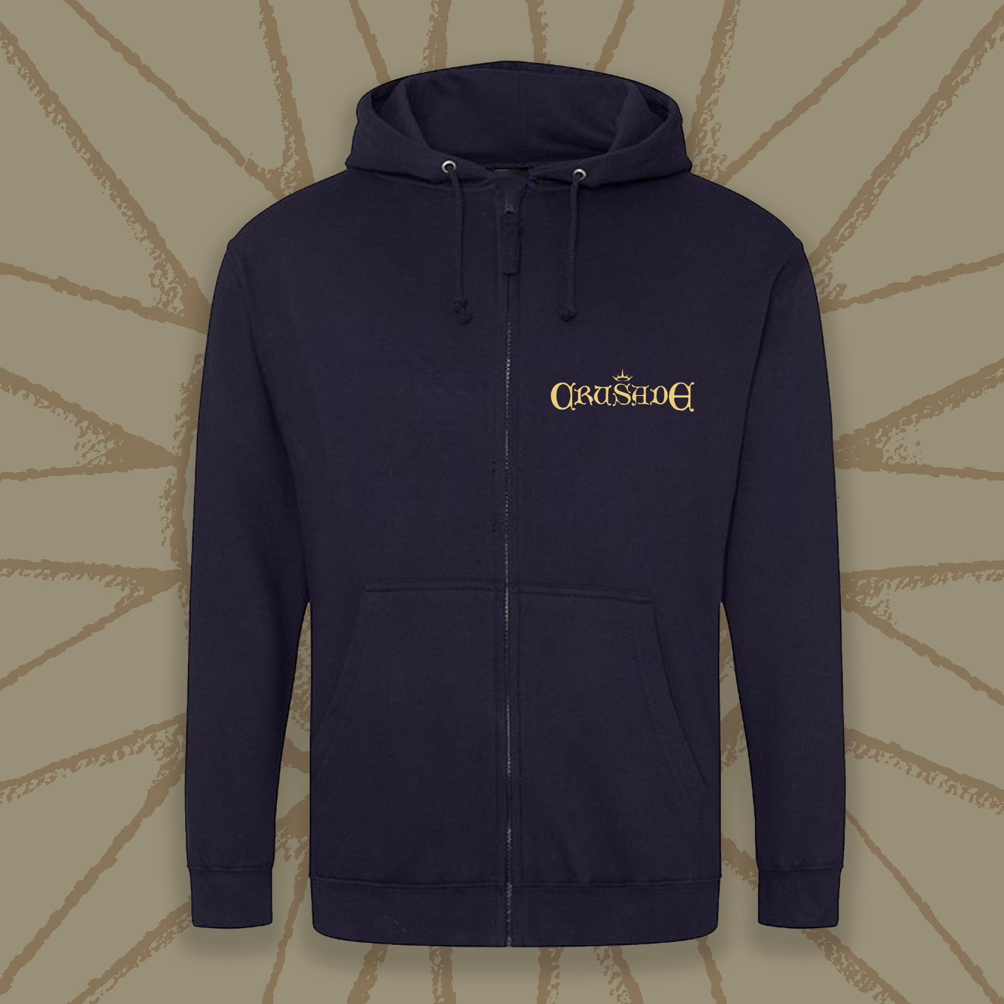 The Sun King Zip Navy Hooded Sweatshirt